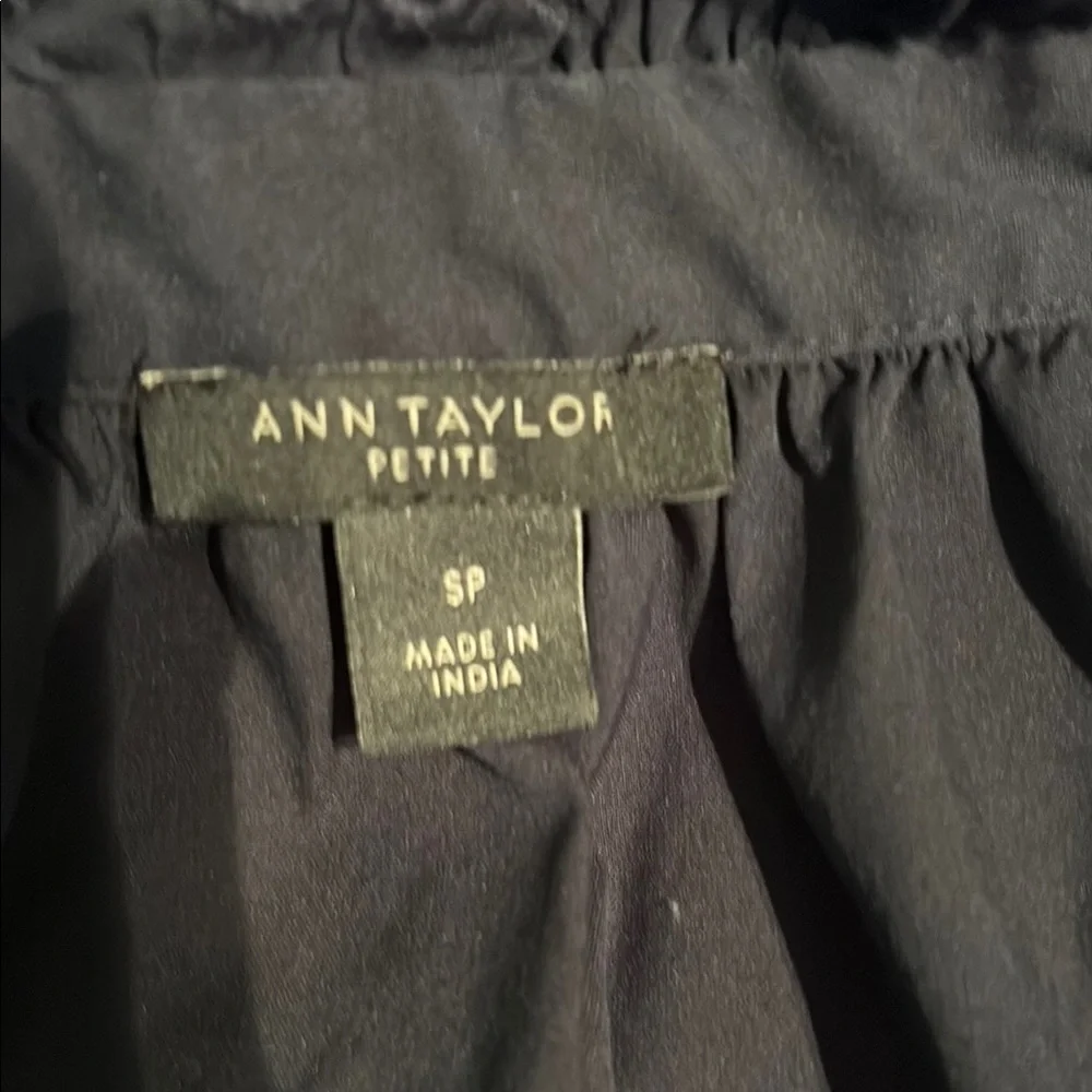 Ann Taylor Petite Blue Sleeveless Tie Front Dress - Picture 4 of 5